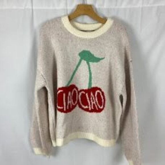 A New Day Cream and Red Crewneck Sweater with Cherries XL. - Picture 1 of 12
